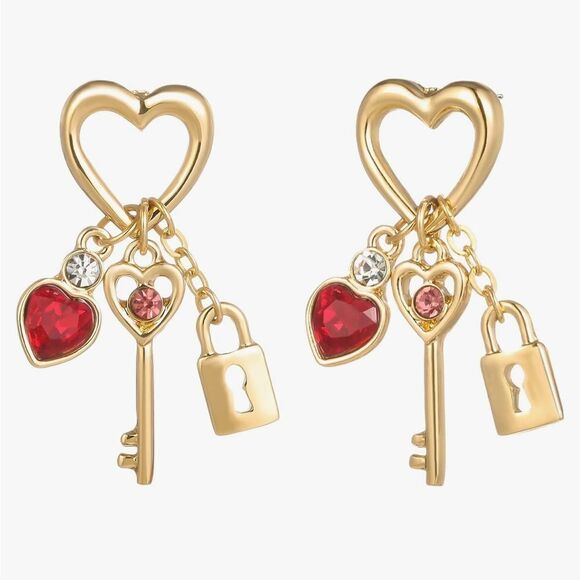 heart dangle earrings H156 - Picture 1 of 6